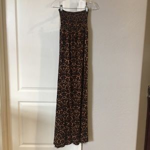 Strapless leopard print maxi